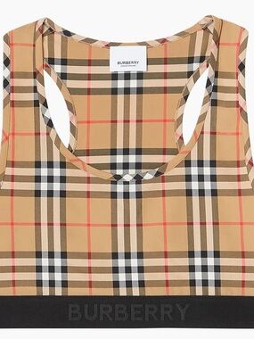 Burberry sports bra logo top nova Check halter  shirt